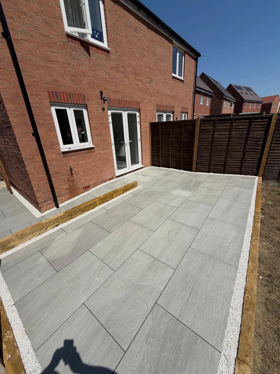 Kandla Grey Porcelain Patio & Sleeper Wall after photo 4